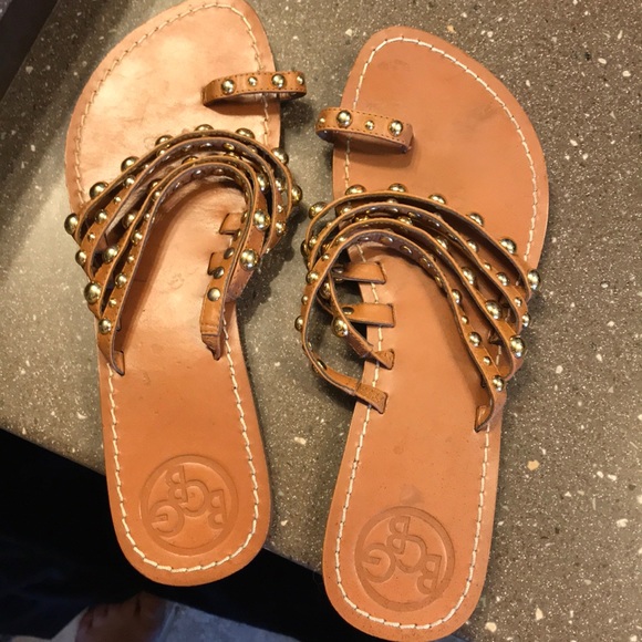 BCBG like new studded gold and tan - Picture 1 of 3